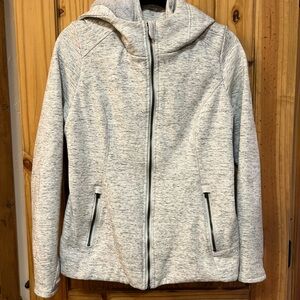 90 Degree By Reflex Light Gray Fleece Jacket